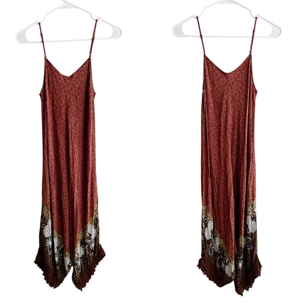 Ganji LA Boho Earthy Spaghetti Strap Maxi Dress